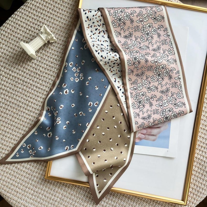 FONYVE Silk Head Scarf for Hair Fashion Headwrap for Women Lightweight Neck Tie - Image 4